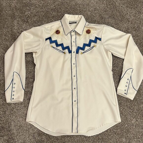 Vtg GOLD COLLECTION By KARMAN Mens LWestern Rodeo Shirt Pearl Snap Don McLean